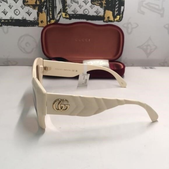 Authentic Gucci GG0806S 002 Cream Brown Sunglasses – New - Picture 11 of 12